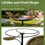 Adjustable Height Detachable Bird Bath with Ground Stake