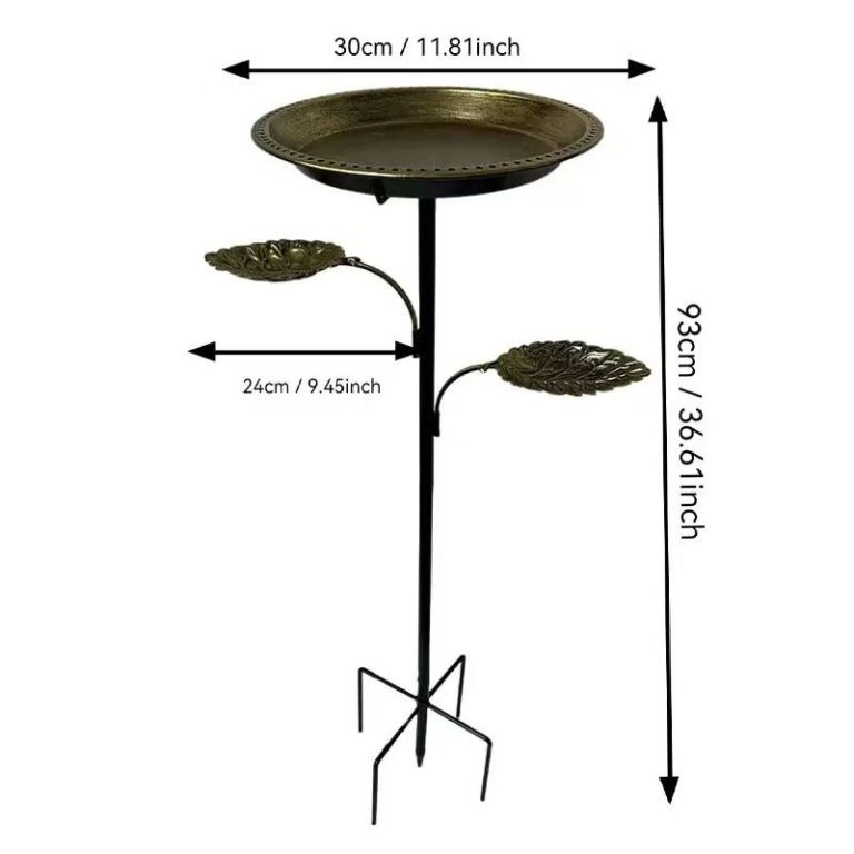 Adjustable Height Detachable Bird Bath with Ground Stake