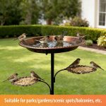 Adjustable Height Detachable Bird Bath with Ground Stake