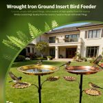 Adjustable Height Detachable Bird Bath with Ground Stake