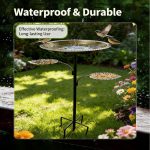 Adjustable Height Detachable Bird Bath with Ground Stake