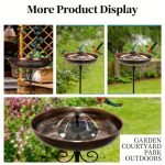 Detachable Ground Stake Bird Bath for Garden & Backyard