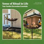 Detachable Ground Stake Bird Bath for Garden & Backyard